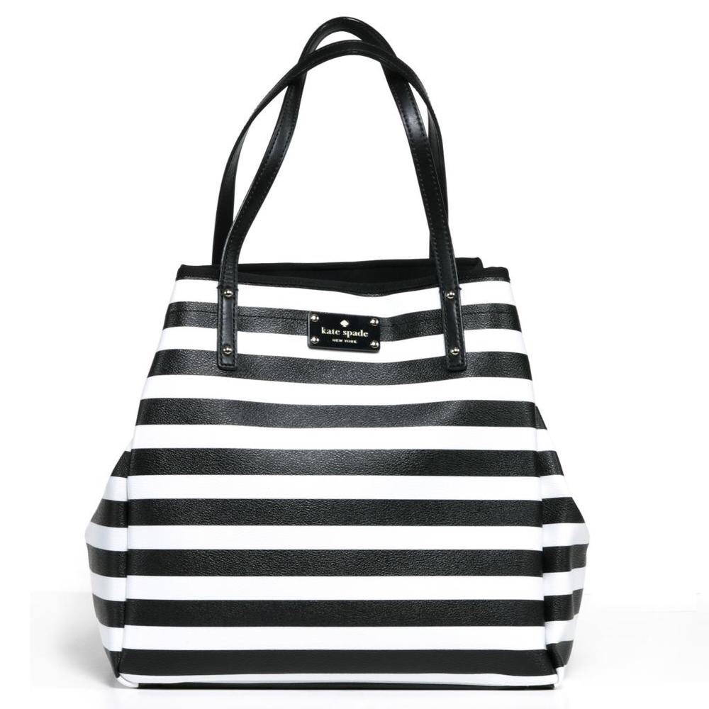 Kate Spade 'Kennywood Sidney' Black Striped Tote